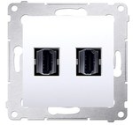 Подвійне гніздо HDMI біле