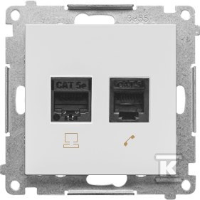 Gniazdo komputerowe RJ45 kategoria 5e + - T5F.01/114