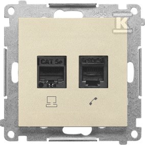 Gniazdo komputerowe RJ45 kategoria 5e + - T5F.01/144