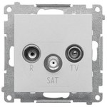 R-TV-SAT krajnja/terminalna antenska utičnica (modul). 1k Ulaz: 5 MHz÷2,4 GHz: Mat aluminijum, SIMON55