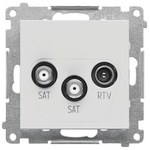 Dvostruka satelitska antenska utičnica SAT-SAT-RTV (modul). 2k Ulaz: 5 MHz÷2,4 GHz: Svetlo siva mat, SIMON55