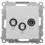 Dvostruka satelitska antenska utičnica SAT-SAT-RTV (modul). 2k Ulaz: 5 MHz÷2,4 GHz: Mat aluminijum, SIMON55