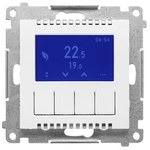 Programmable thermostat with display (module): Matt white, SIMON55