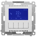 Programmable thermostat with display (module): Light gray matt, SIMON55