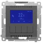 Programmable thermostat with display (module): Graphite matt, SIMON55