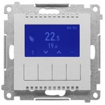 Programmable thermostat with display (module): Matt aluminum, SIMON55