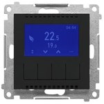 Programmable thermostat with display (module): Matte black, SIMON55