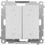 Double electronic roller shutter switch/button (module): Light gray matt, SIMON55