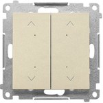 Double, electronic roller shutter switch/button (module): Champagne matt, SIMON55