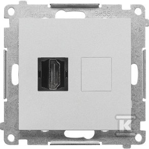 HDMI socket (module): Matt aluminum, - TGHDMI.01/143