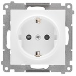 Schuko socket with shutters (module) 16 A, 250 V~, quick connectors: Matt white, SIMON55