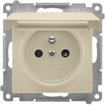 Plug socket for IP44 version without seal (module) 16 A, 250 V~, quick connectors. Cover color: Champagne matt, SIMON55