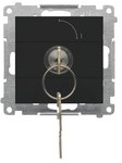 Single-pole key switch (module) 2-position "0-I" contact N/O, 5 A, 250 V~: Matt black, SIMON55