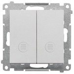 Подвійний сходинковий перемикач з підсвічуванням без піктограм – окреме підсвічування для кожного клавіша (модуль) 10 AX, 250 V~, швидкі з'єднання: Алюміній матовий, SIMON55