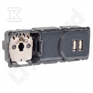 Gniazdo 2P+Z + ładowarka 2xUSB 2400 mA - 067106