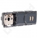 Gniazdo 2P+Z + ładowarka 2xUSB 2400 mA