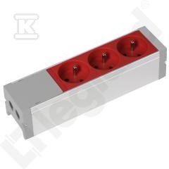 Blok zasilający 3 gniazda 2P+Z kodowane - 073403