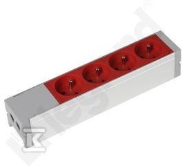 Blok zasilający 4 gniazda 2P+Z kodowane - 073404