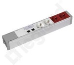 Blok zasilający 2 gniazda 2P+Z 2 gniazda 2P+Z kodowane 2 gniazda RJ45