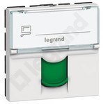 Gniazdo 1 x RJ 45 kat. 6 FTP - 2 modułowe - biały z zieloną klapką