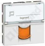 Gniazdo 1 x RJ 45 kat. 6a STP - 2 modułowe - biały z pomarańczową klapką