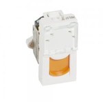 Gniazdo M45 1 moduł 1 x RJ45 kat. 6 A UTP białe z pomarańczową klapką