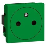 Gniazdo 2P+Z IP31 16 A - 250 V~ płaskie - zaciski automatyczne - zielone antybakteryjne