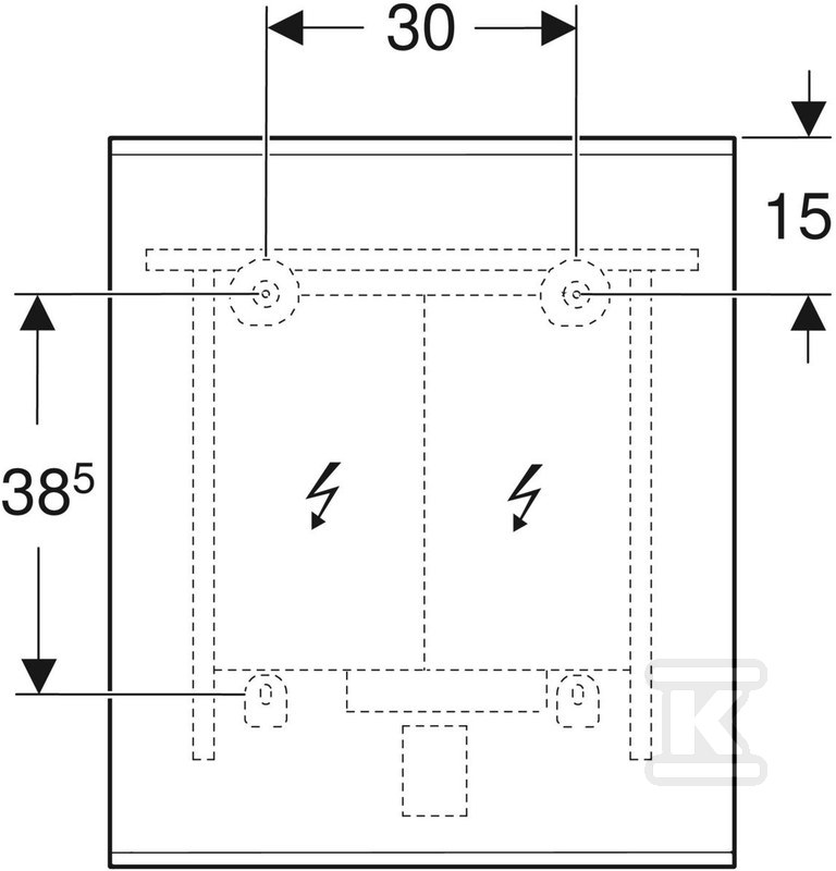 Option Plus Square Podświetlane lustro, - 502.781.00.1