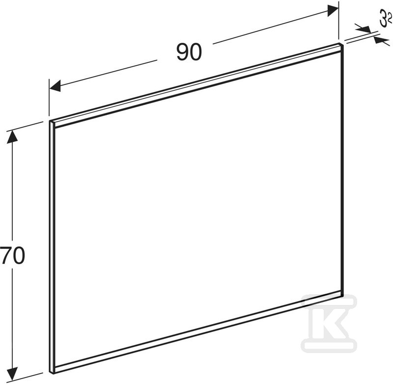 Option Plus Square Podświetlane lustro, - 502.783.00.1