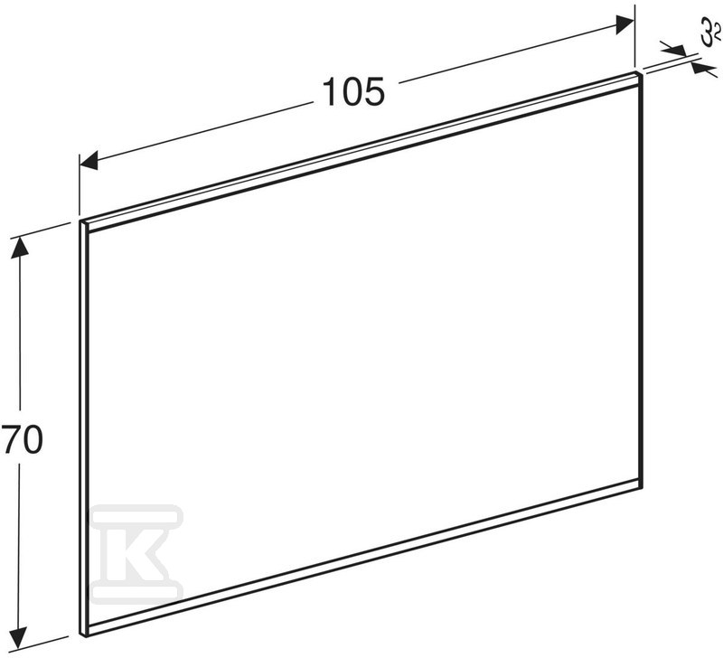 Option Plus Square Podświetlane lustro, - 502.784.00.1