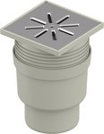 Point/basement/floor drain Aqua Ambient Standard d110mm, vertical drain, stainless steel grate 150x150mm