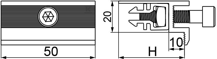 Mâner lateral panou KLICK BUFK35L - 827435