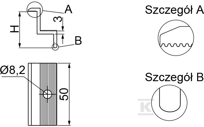 Seitenwandhalter BUF35L schwarz, RAL - 827335