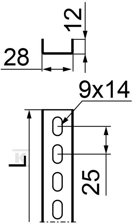 C-szelvény CP28H12/2,, lapvastagság 1,5 - 611420