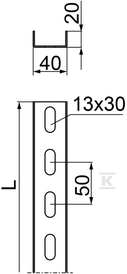 C-szelvény CP40H20/3,, lapvastagság 1,5 - 611730