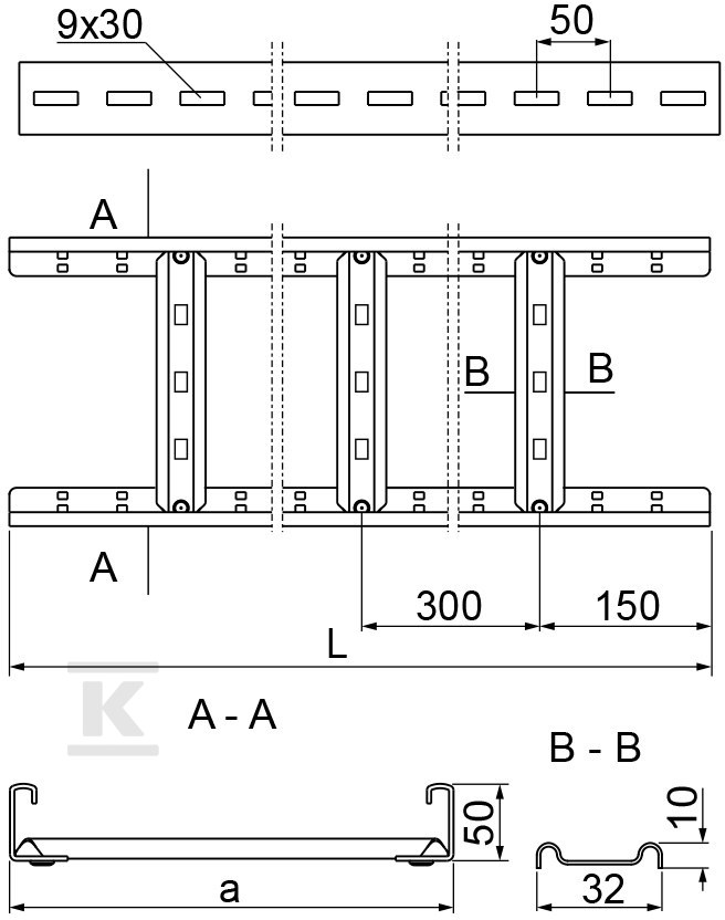 Merdevine DKP200H50/3 N, debljina lima - 455420