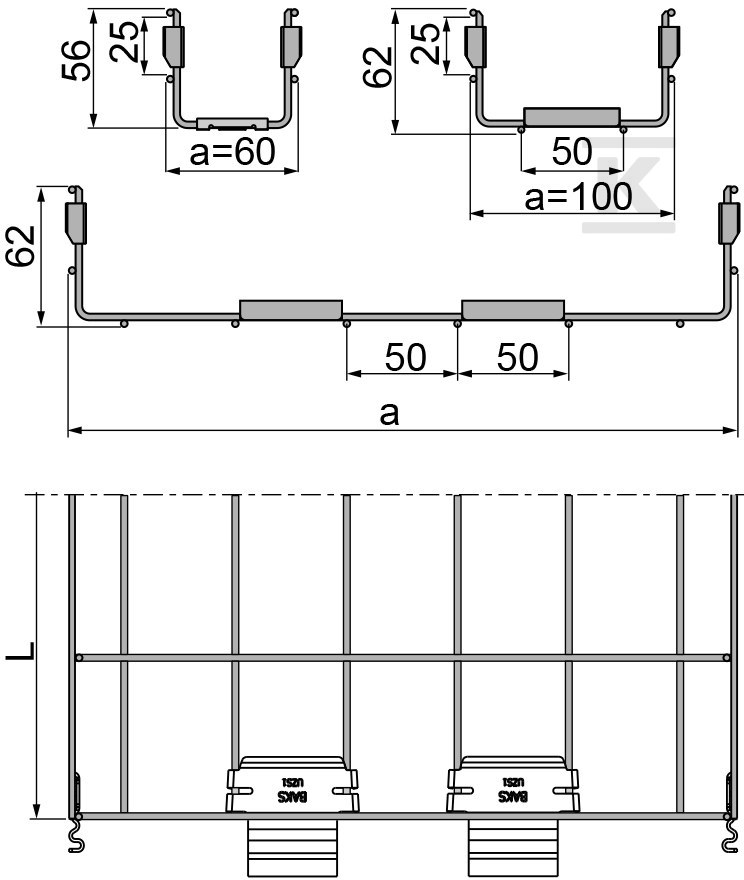 Mesh cable tray KDSZ60H60/3 with welded - 940106