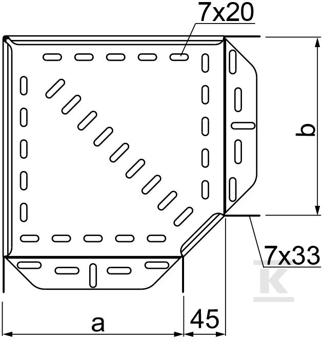 Cot 90° KKJ50H50, grosime tablă 1,0 mm - 156205