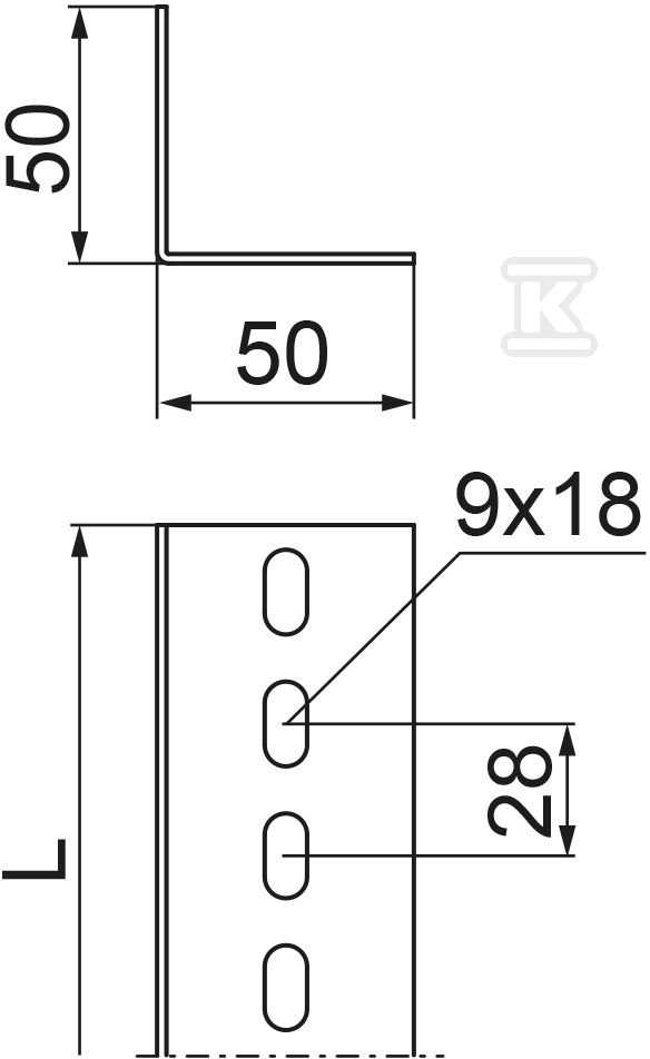 Szögrúd KTT50H50/2, lapvastagság 3,0 mm - 620720