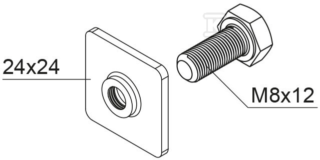 Csavar négyszögletes anyával SNKM8x12 - 650145