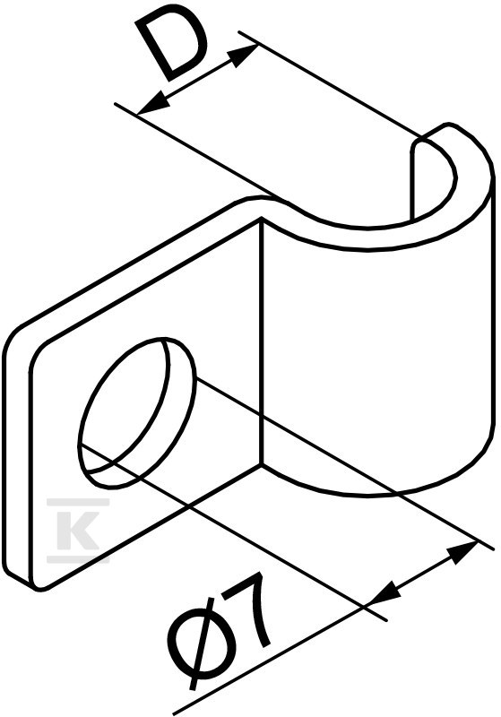 Suport cablu UDF5, grosime tablă 1,2 mm - 405505