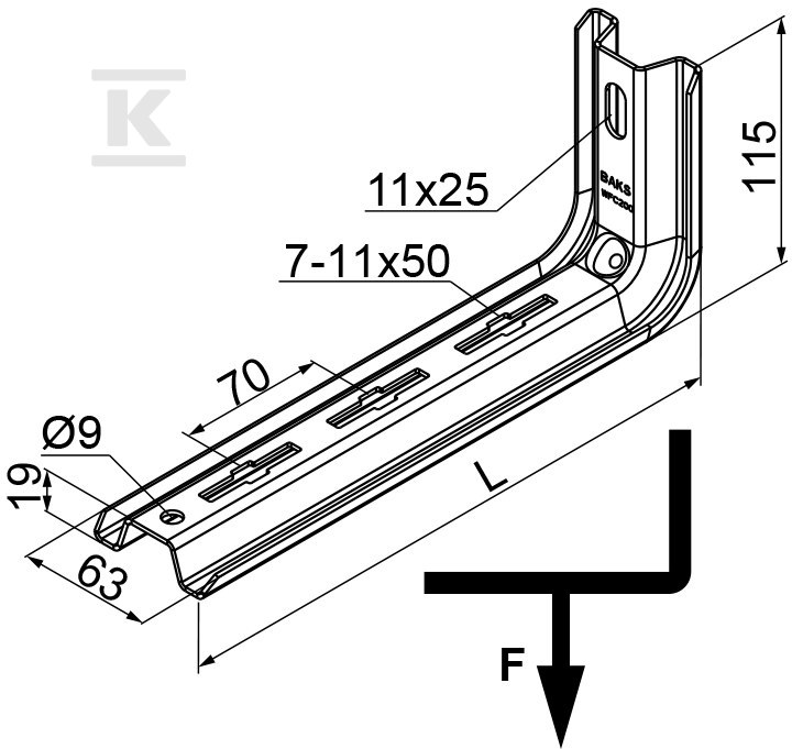 Podpera potrubia WFL/WFLO300 E90 - 720130