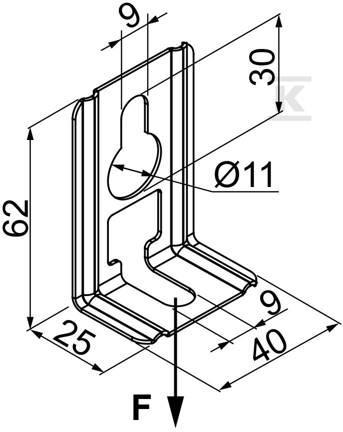 WP tyčový vešiak, hrúbka plechu 2,0mm - 731300