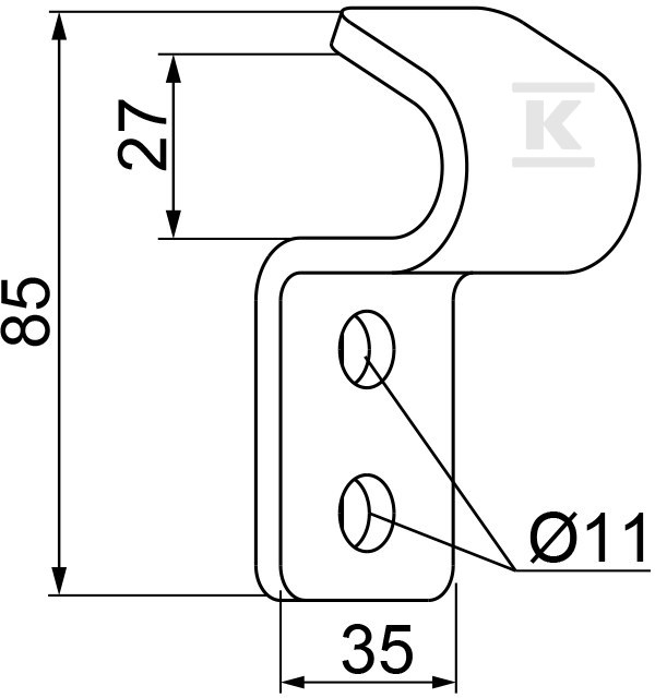 Zaczep dwuteownika ZDV, grubość blachy - 750907