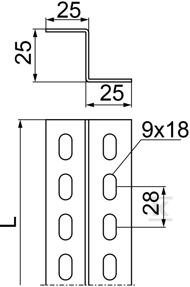 Z-szelvény ZD25H25/2,, lapvastagság 1,2 - 630120