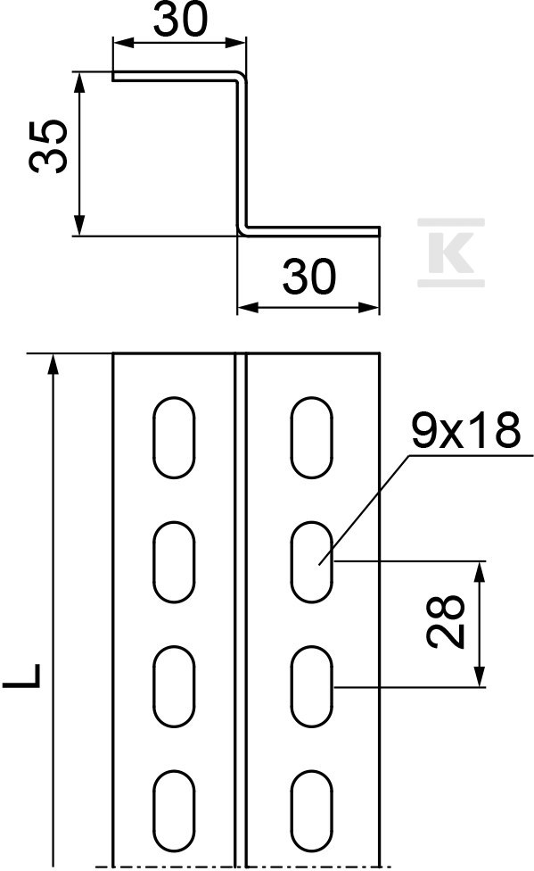 Z-profile ZD30H35/2, sheet thickness - 630320