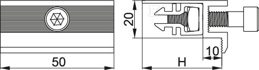 Uchwyt boczny panela BUFK35 KLICK - 897435