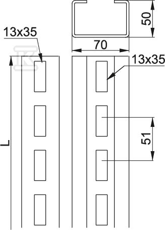 Reinforced channel CWT70H50/3,4MC - 867834