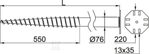 GSW76x1600N Șurub de împământare - 897716