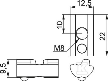 Sliding nut with a ball NKWSM8A - 600909